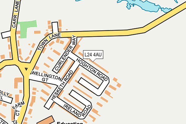 L24 4AU map - OS OpenMap – Local (Ordnance Survey)