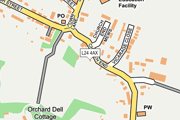 L24 4AX map - OS OpenMap – Local (Ordnance Survey)