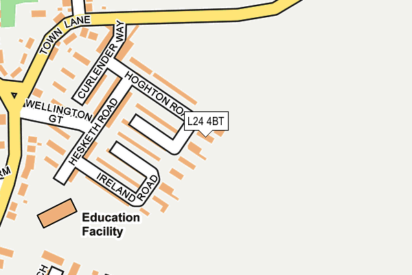 L24 4BT map - OS OpenMap – Local (Ordnance Survey)
