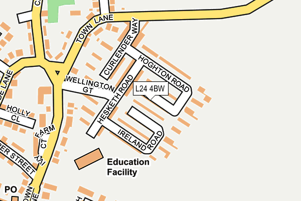 L24 4BW map - OS OpenMap – Local (Ordnance Survey)