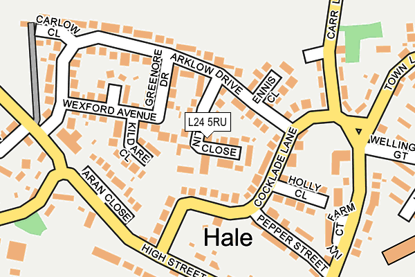 L24 5RU map - OS OpenMap – Local (Ordnance Survey)