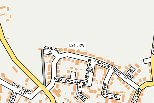 L24 5RW map - OS OpenMap – Local (Ordnance Survey)