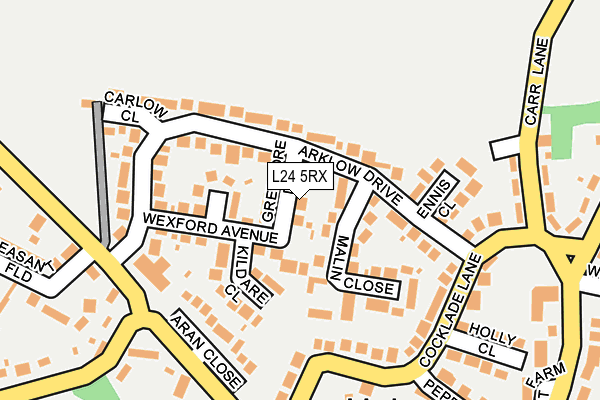L24 5RX map - OS OpenMap – Local (Ordnance Survey)