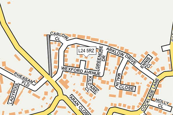 L24 5RZ map - OS OpenMap – Local (Ordnance Survey)
