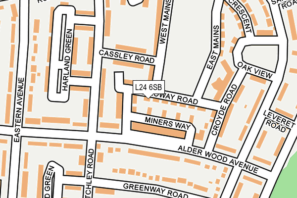 L24 6SB map - OS OpenMap – Local (Ordnance Survey)