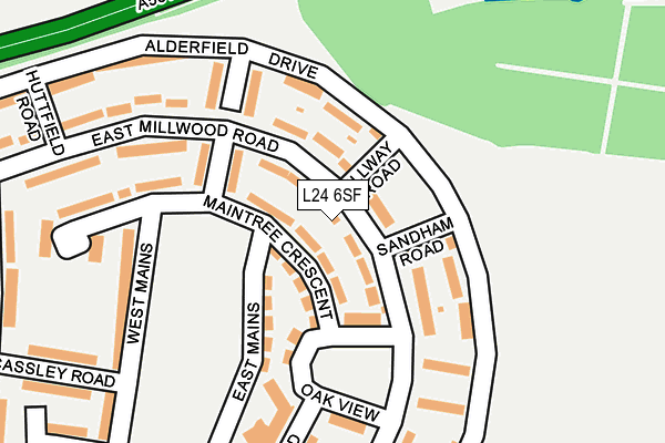 L24 6SF map - OS OpenMap – Local (Ordnance Survey)