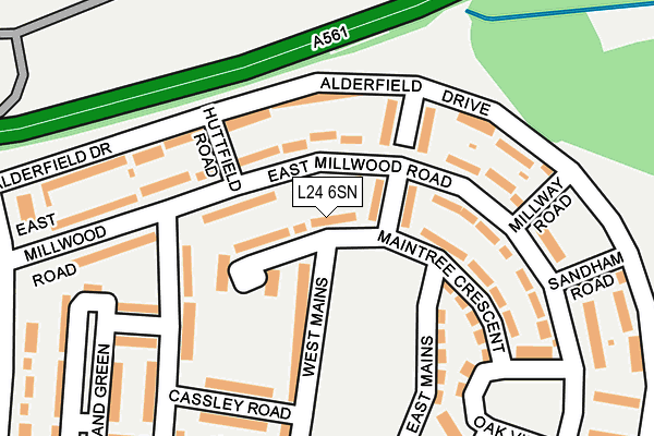 L24 6SN map - OS OpenMap – Local (Ordnance Survey)