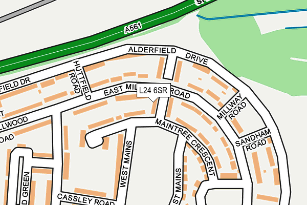 L24 6SR map - OS OpenMap – Local (Ordnance Survey)
