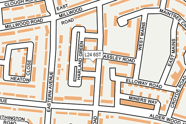 L24 6ST map - OS OpenMap – Local (Ordnance Survey)