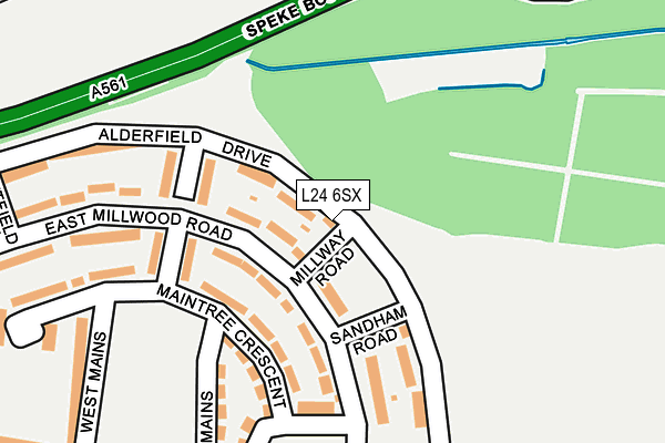 L24 6SX map - OS OpenMap – Local (Ordnance Survey)