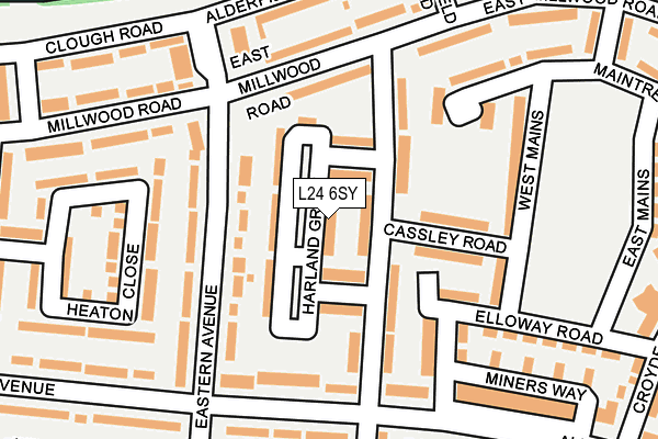 L24 6SY map - OS OpenMap – Local (Ordnance Survey)