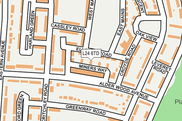 L24 6TD map - OS OpenMap – Local (Ordnance Survey)