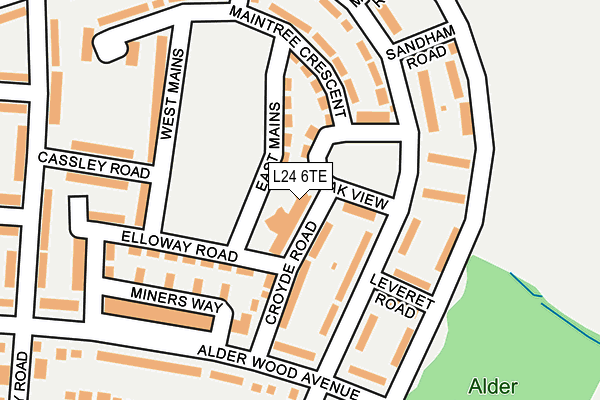 L24 6TE map - OS OpenMap – Local (Ordnance Survey)