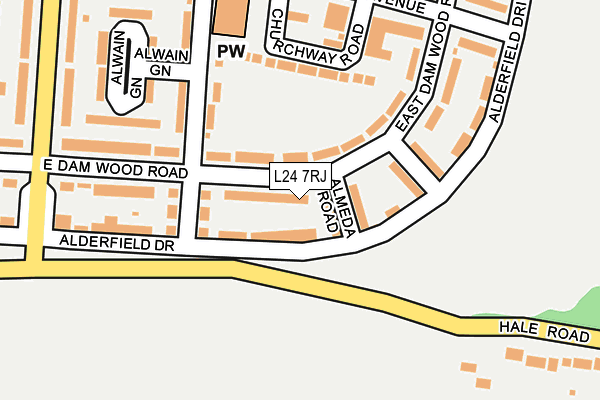 L24 7RJ map - OS OpenMap – Local (Ordnance Survey)
