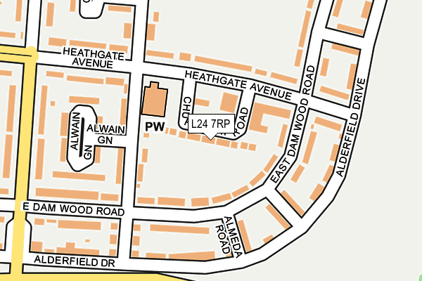 L24 7RP map - OS OpenMap – Local (Ordnance Survey)