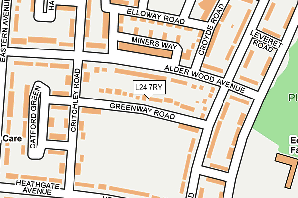 L24 7RY map - OS OpenMap – Local (Ordnance Survey)