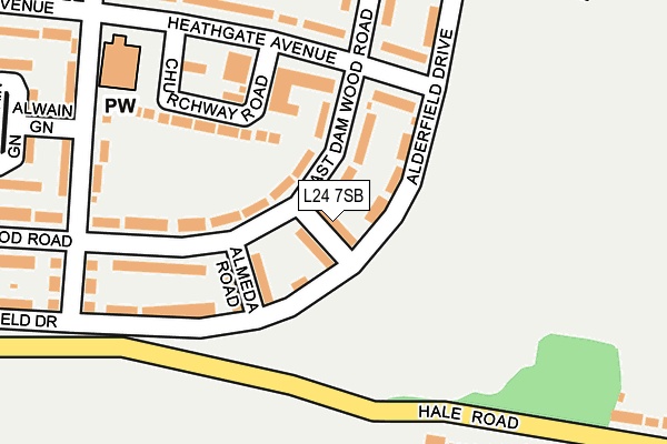 L24 7SB map - OS OpenMap – Local (Ordnance Survey)