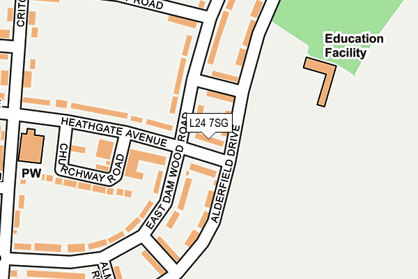 L24 7SG map - OS OpenMap – Local (Ordnance Survey)