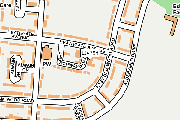 L24 7SH map - OS OpenMap – Local (Ordnance Survey)