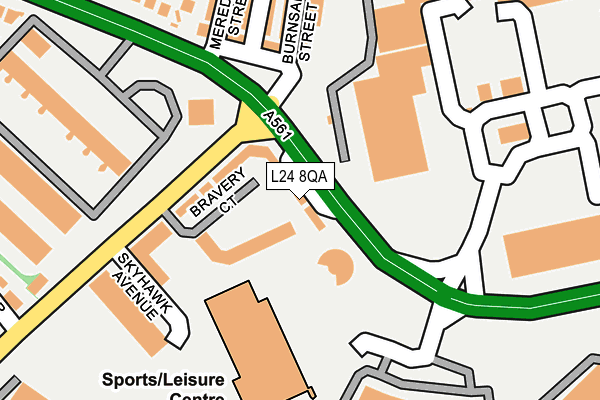 L24 8QA map - OS OpenMap – Local (Ordnance Survey)
