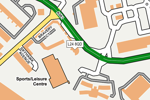 L24 8QD map - OS OpenMap – Local (Ordnance Survey)