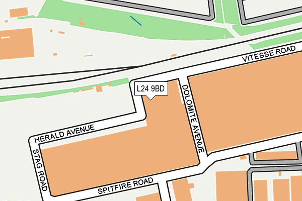 L24 9BD map - OS OpenMap – Local (Ordnance Survey)