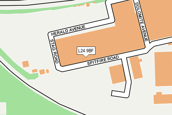 L24 9BF map - OS OpenMap – Local (Ordnance Survey)