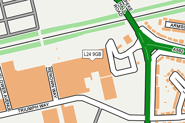 L24 9GB map - OS OpenMap – Local (Ordnance Survey)