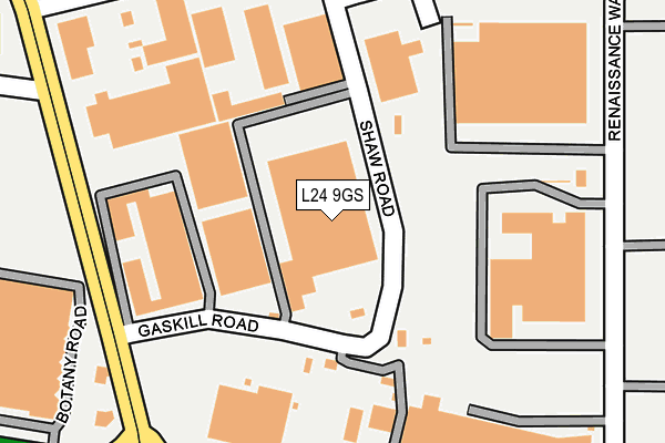 L24 9GS map - OS OpenMap – Local (Ordnance Survey)