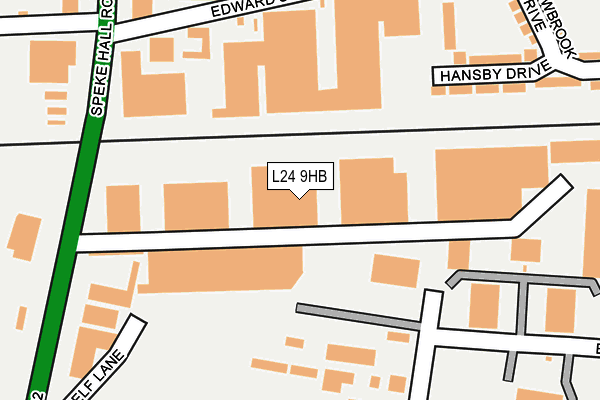 L24 9HB map - OS OpenMap – Local (Ordnance Survey)