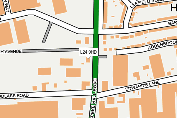 L24 9HD map - OS OpenMap – Local (Ordnance Survey)