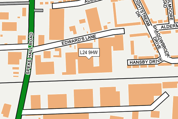 L24 9HW map - OS OpenMap – Local (Ordnance Survey)