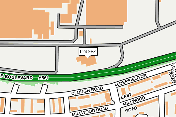 L24 9PZ map - OS OpenMap – Local (Ordnance Survey)