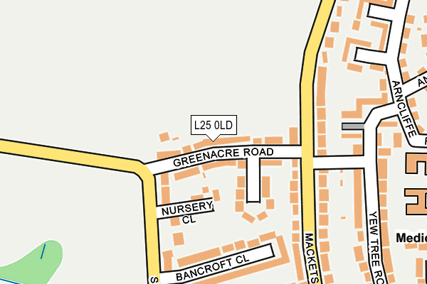 L25 0LD map - OS OpenMap – Local (Ordnance Survey)