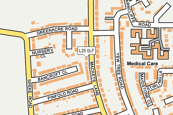 L25 0LF map - OS OpenMap – Local (Ordnance Survey)