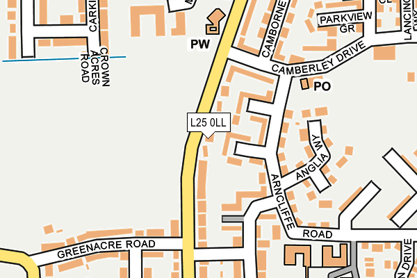 L25 0LL map - OS OpenMap – Local (Ordnance Survey)