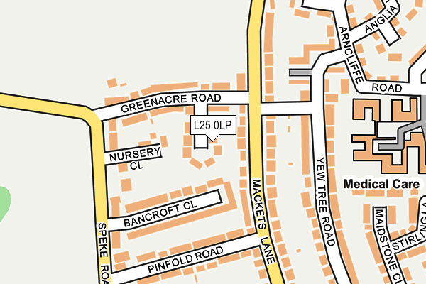 L25 0LP map - OS OpenMap – Local (Ordnance Survey)