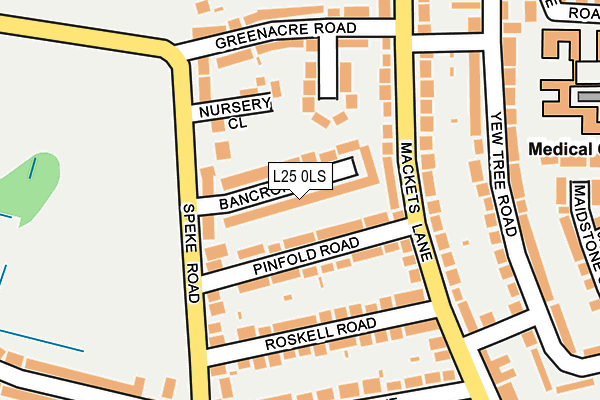 L25 0LS map - OS OpenMap – Local (Ordnance Survey)