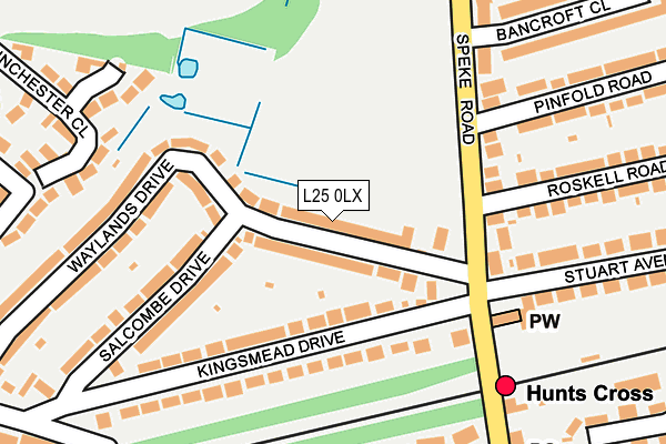 L25 0LX map - OS OpenMap – Local (Ordnance Survey)