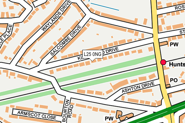 L25 0NG map - OS OpenMap – Local (Ordnance Survey)