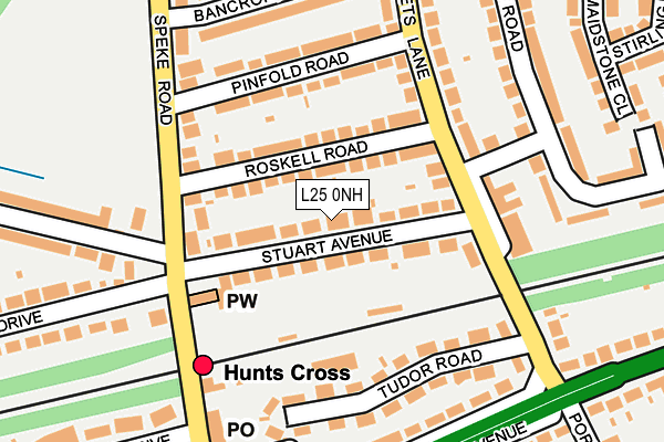 L25 0NH map - OS OpenMap – Local (Ordnance Survey)