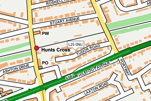 L25 0NU map - OS OpenMap – Local (Ordnance Survey)