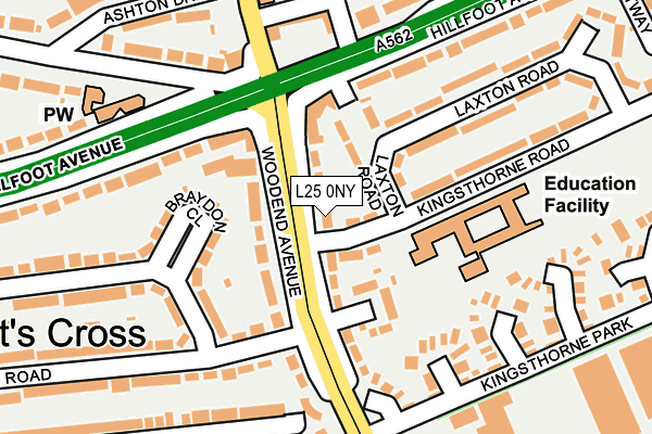 L25 0NY map - OS OpenMap – Local (Ordnance Survey)