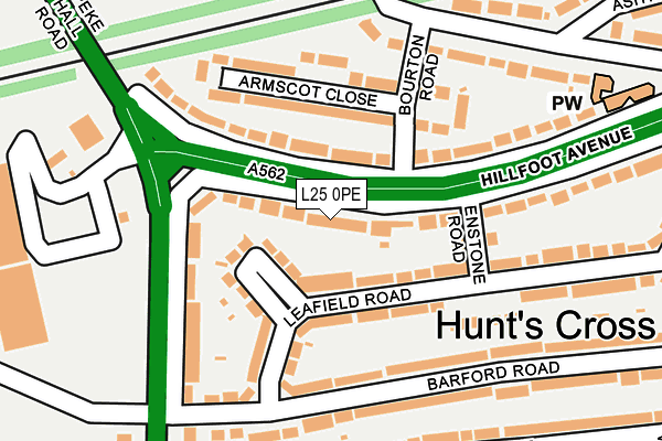 L25 0PE map - OS OpenMap – Local (Ordnance Survey)