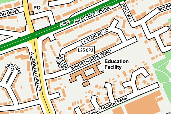 L25 0PJ map - OS OpenMap – Local (Ordnance Survey)