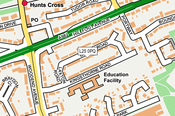 L25 0PQ map - OS OpenMap – Local (Ordnance Survey)