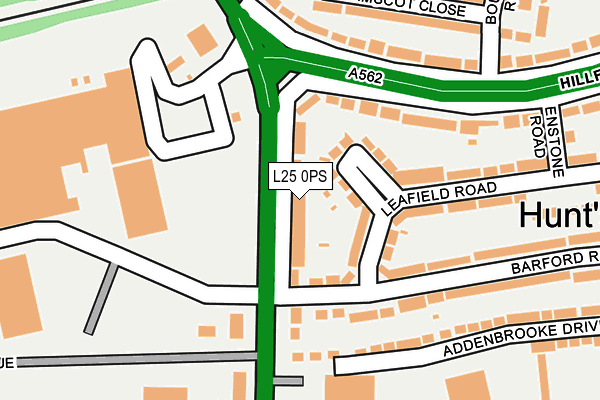 L25 0PS map - OS OpenMap – Local (Ordnance Survey)