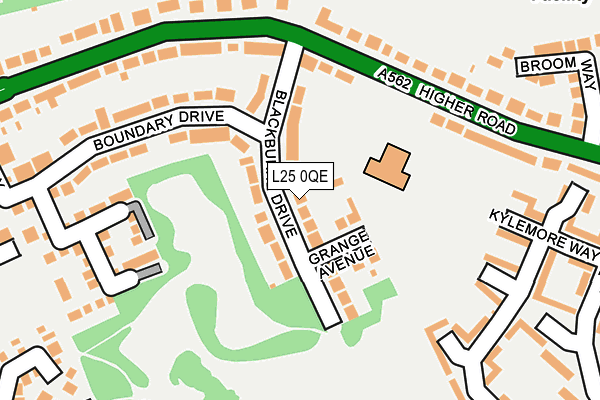 L25 0QE map - OS OpenMap – Local (Ordnance Survey)