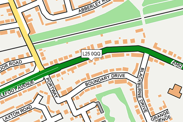 L25 0QQ map - OS OpenMap – Local (Ordnance Survey)