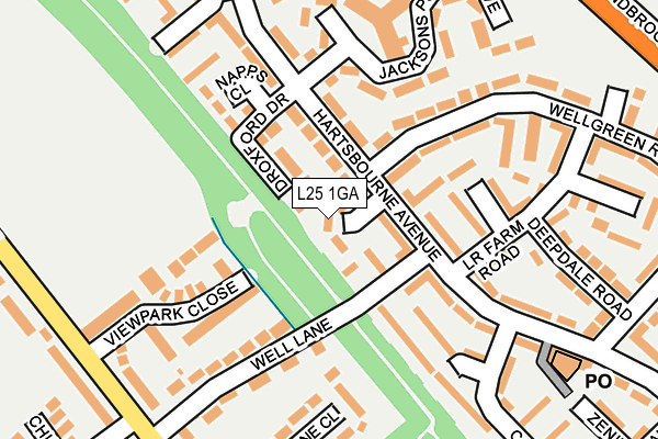 L25 1GA map - OS OpenMap – Local (Ordnance Survey)